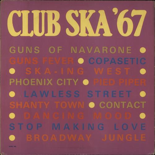 Various-Reggae & Ska Club Ska '67 Vol. One UK vinyl LP album